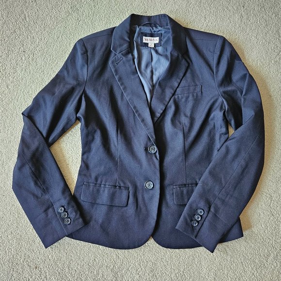 Navy Blazer with Shoulder Pads - Picture 1 of 10
